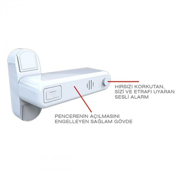 Alarmlı Pvc Kapı Pencere Çocuk Emniyet Güvenlik Kilidi Açık Kahve - 3