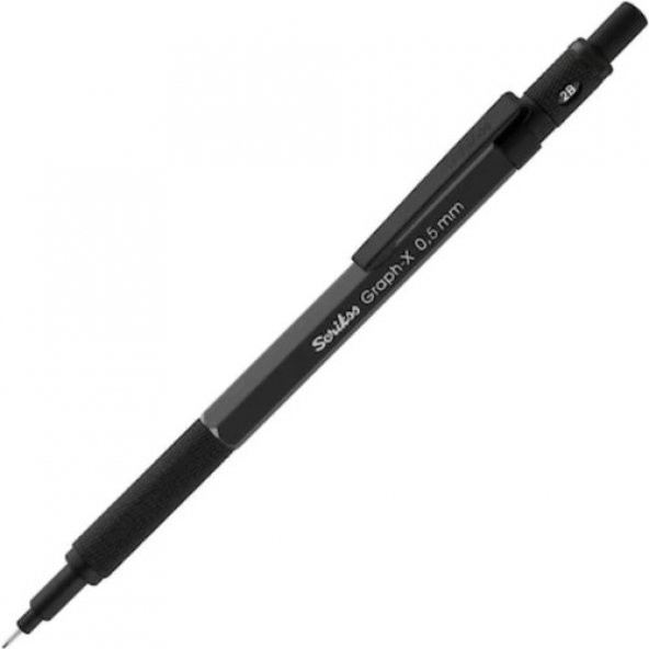 Scrikss Graph-X Metal Versatil Kalem 0.5 Mm Mat Siyah