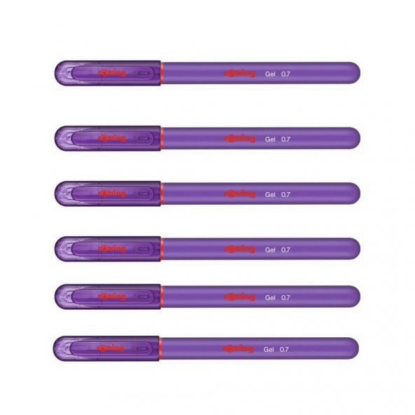Rotring Jel Mürekkepli Tükenmez Kalem Mor 6lı