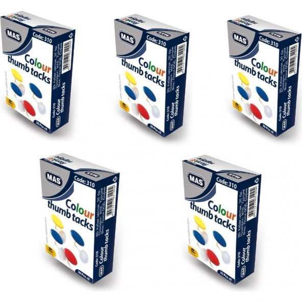 Mas 310 Renkli Raptiye ( Pvc Kaplı ) 5 Adet
