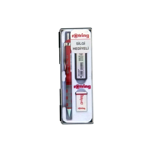 Rotring Tikyy Okul Seti 0.5 Mm Kırmızı Versatil Kalem + Silgi + Uç