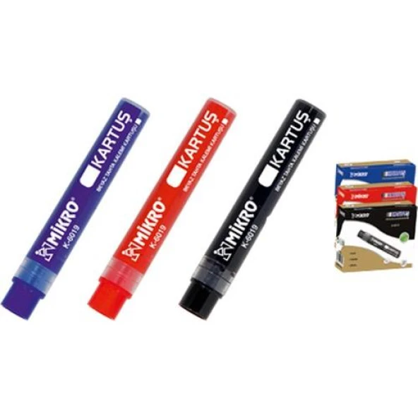 Mikro K-6019 Beyaz Tahta Kalemi Kartuşu Kırmızı 24 Lü Paket