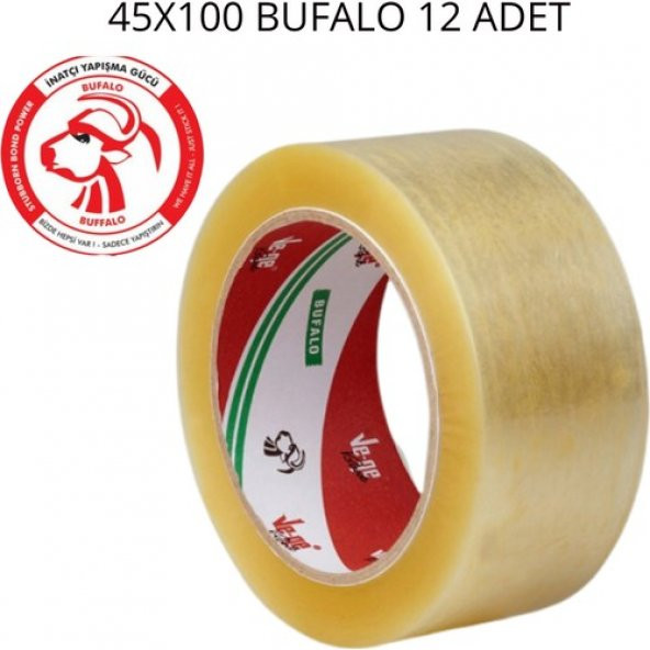 Vege (Aslan) Koli Bandı 45 mm X100 Metre Şeffaf 12 Adet - 2