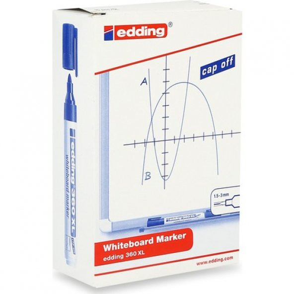 Edding 360 Beyaz Tahta Kalemi Cap Offl Mavi 10 Lu