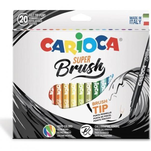 Carioca 42968 Süper Brush Keçeli Kalem 20li