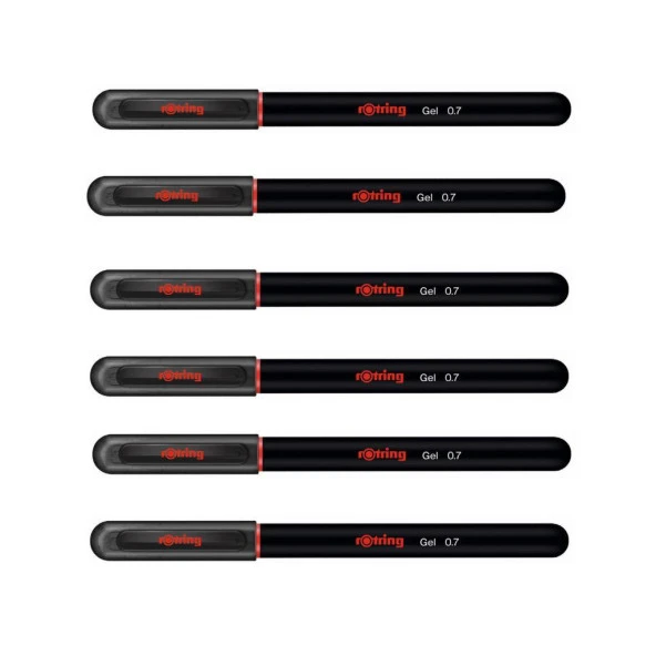 Rotring Jel Mürekkepli Tükenmez Kalem Siyah 6'lı