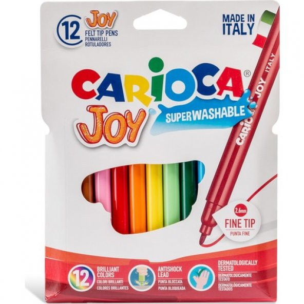 Carioca Joy Keçeli Boya Kalemi Yıkabanilir 12li - 1
