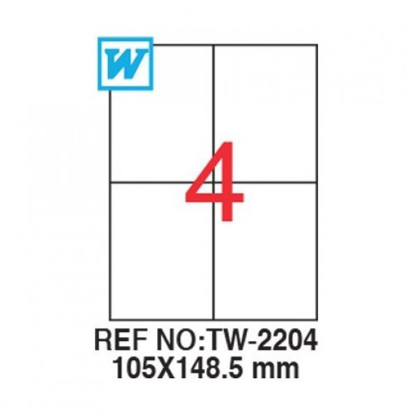 Tanex 105 x 148,5 Mm Laser Etiket Tw-2204