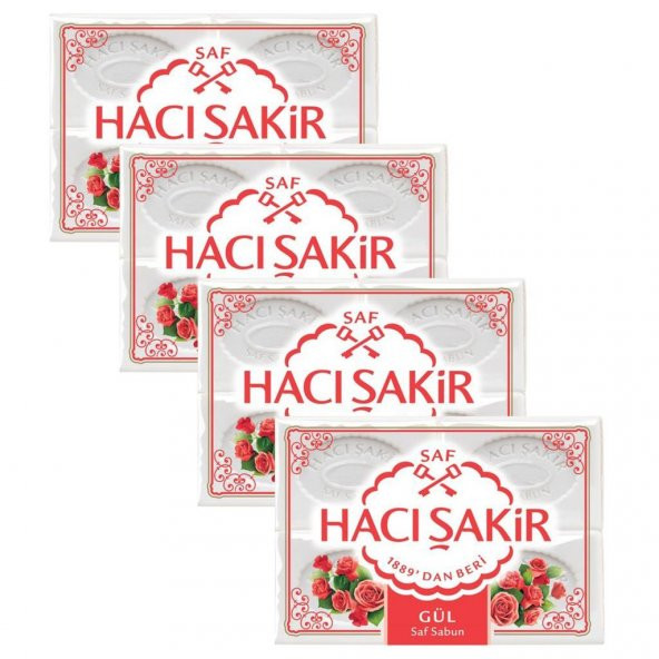 Hacı Şakir Gül Kalıp Sabun 4x150GR X 4 Adet