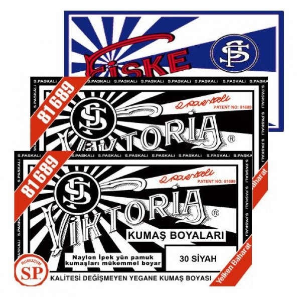 Viktoria Kumaş Boyası Siyah 2Pk+Fiske Sabitleme 1Pk - Resim 2