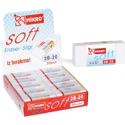 Mikro Silgi 2B-20 20 Li (1 Paket 20 Adet)