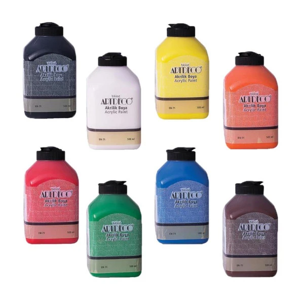 Artdeco Akrilik Boya 500 ml 8'li SET ürün görseli 1