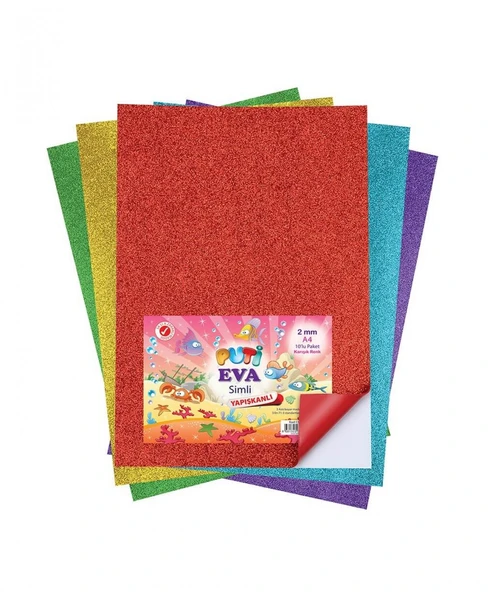 Puti Yapışkanlı Simli Eva Eva 10 Renk Set / 1147