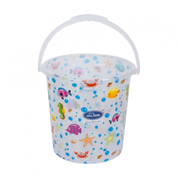 Beyaz Renkli Şeffaf Desenli Bebek Banyo Kovası 17 Lt - 3