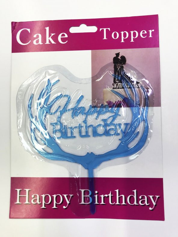 Happy Birthday Dallı Cake Topper 4 Adet - 2