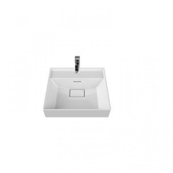 Turkuaz Cerastyle Etajer Uyumlu Sharp Damlalıklı Lavabo 48x48 cm