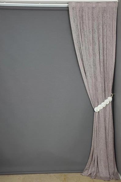 MİKRO MODEL KUM BEJİ RENK TEK KANAT Pileli Fon Perde 75*260 cm - Resim 6