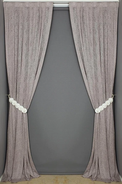 MİKRO MODEL KUM BEJİ RENK TEK KANAT Pileli Fon Perde 75*260 cm - Resim 7