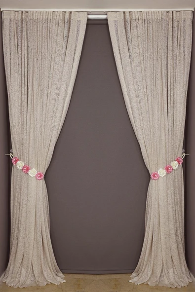 MİKRO MODEL VİZON RENK TEK KANAT Hazır dikilmiş Pileli Fon Perde 300*260 cm - Resim 7