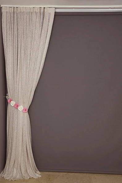 MİKRO MODEL VİZON RENK TEK KANAT Hazır dikilmiş Pileli Fon Perde 300*260 cm - Resim 5