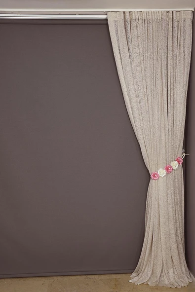 MİKRO MODEL VİZON RENK TEK KANAT Hazır dikilmiş Pileli Fon Perde 300*260 cm - Resim 6