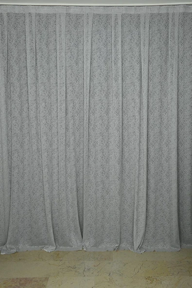 MİKRO MODEL GRİ RENK TEK KANAT Hazır dikilmiş Pileli Fon Perde 300*260 cm - Resim 2