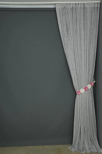 MİKRO MODEL GRİ RENK TEK KANAT Hazır dikilmiş Pileli Fon Perde 300*260 cm - Resim 6