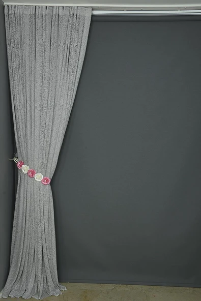 MİKRO MODEL GRİ RENK TEK KANAT Hazır dikilmiş Pileli Fon Perde 300*260 cm - Resim 5