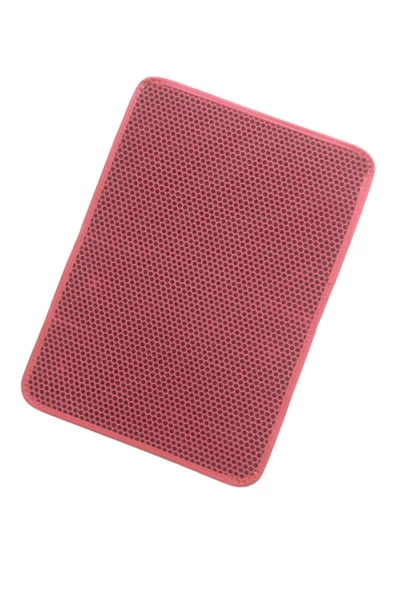60x42 Cm Elekli Kedi Tuvalet Önü Paspası Kedi Paspası KIRMIZI - Resim 2