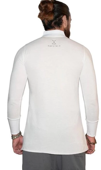 Capotrio Erkek Bohem Uzun Kol Polo Yaka T-Shirt - 4