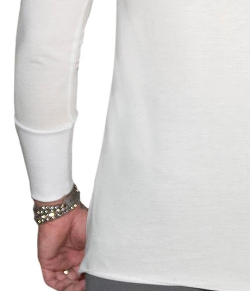 Capotrio Erkek Bohem Uzun Kol Polo Yaka T-Shirt - 5