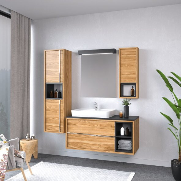 Denko Matia 100 cm MDF Banyo Dolabı Takım ve Boy Dolabı