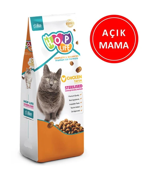 Hop Life Sterilised Tavuklu Yetişkin Kedi Maması 1 Kg AÇIK ürün görseli 1