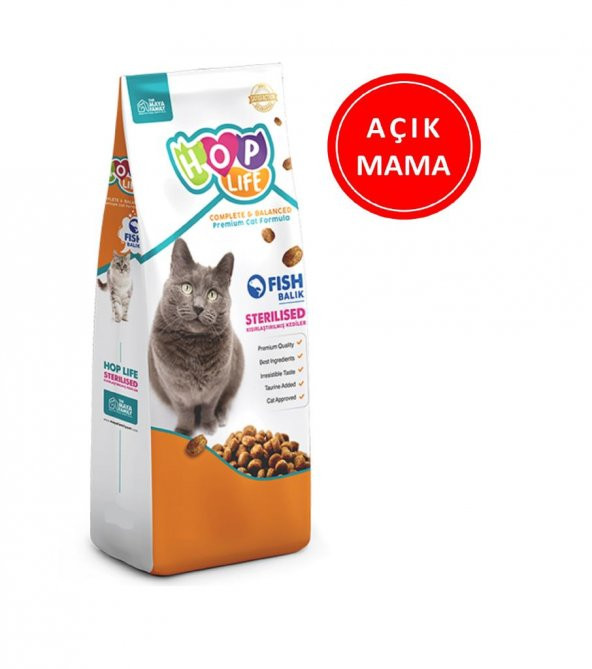 Hop Life Sterilised Balıklı Yetişkin Kedi Maması 1 Kg AÇIK