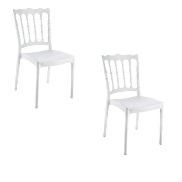 Holiday Napolyon Beyaz Düğün Sandalyesi | 2'li Set