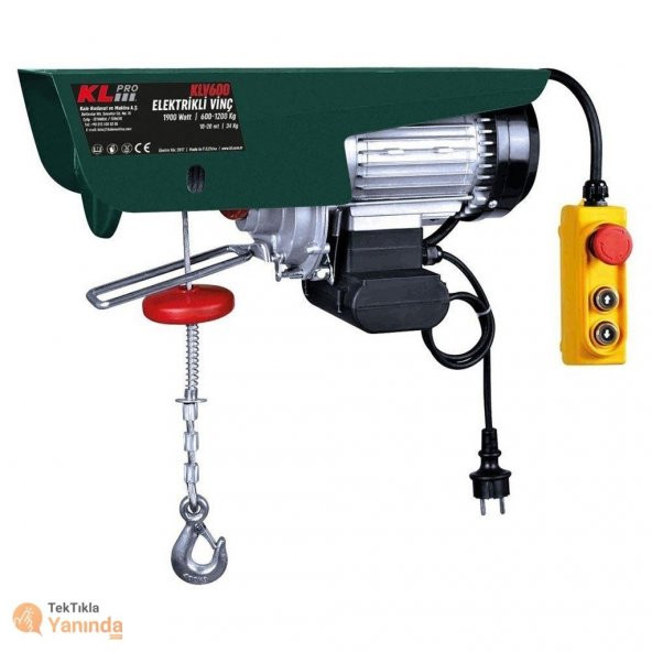 KLPRO KLV600 1800Watt 600/1200Kg Elektrikli Vinç