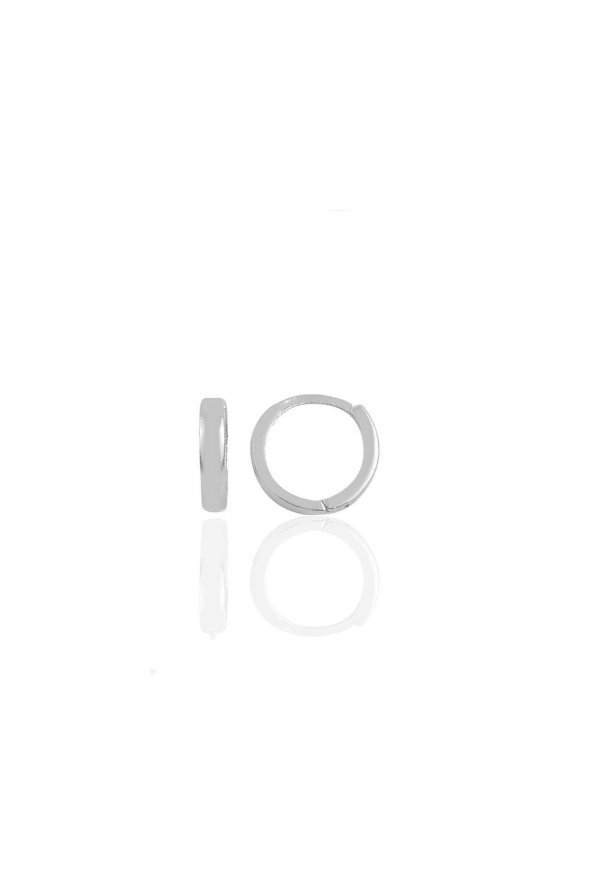 Gümüş rodyumlu 9 mm halka küpe Tragus Piercing Helix Kıkırdak Küpesi