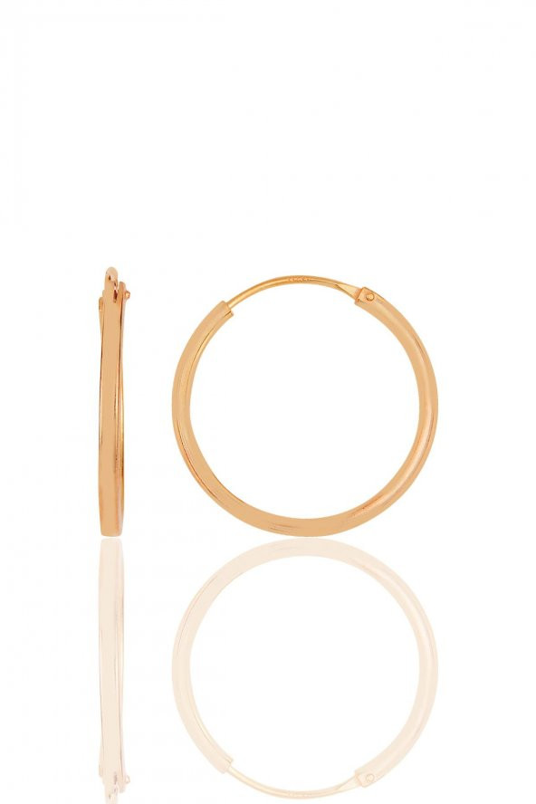 Gümüş rose  18 mm halka küpe