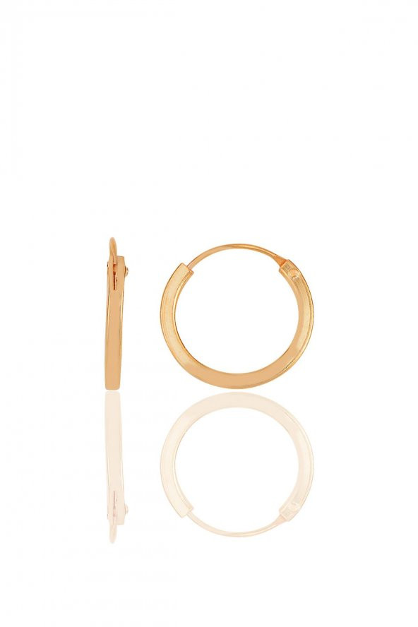 Gümüş rose  14 mm halka küpe