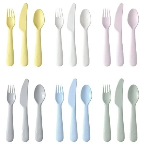 IKEA Kalas Çocuk Çatal Bıçak Seti 18 Parça Pastel Tonlar