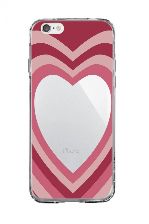 iPhone 6 Plus / 6s Plus Kalp Desenli Şeffaf Kılıf