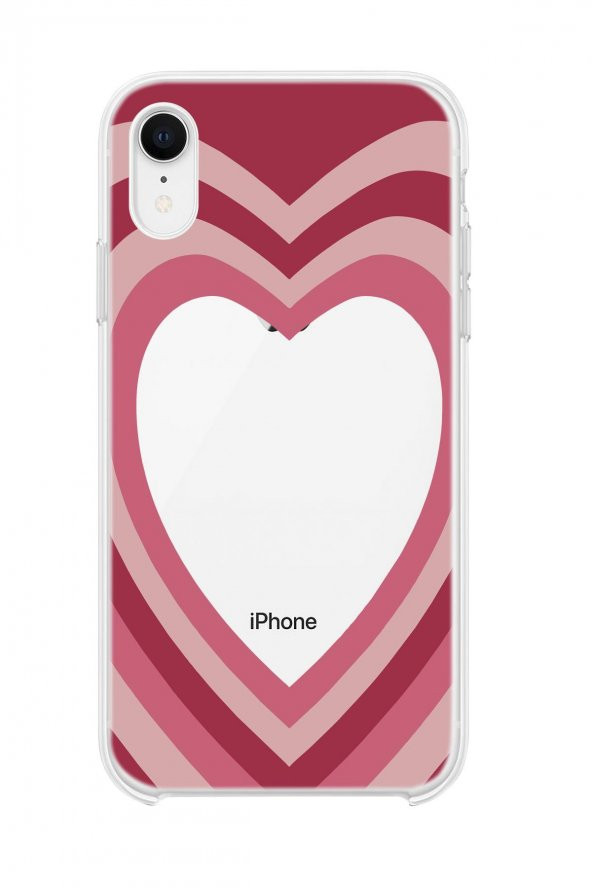 iPhone XR Kalp Desenli Şeffaf Kılıf