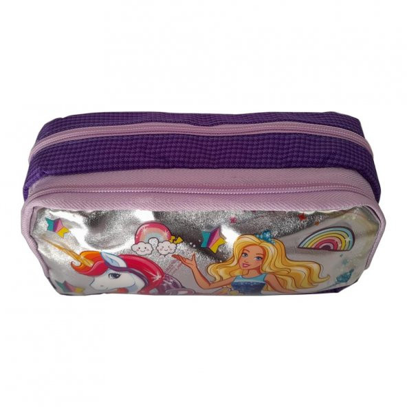 Lisanslı Barbie Kalemlik Çift Gözlü 1 Adet Barbi Kız Kalem Çantası 1 Adet - 2