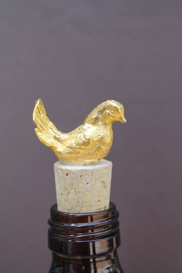 2 Adet Dekoratif Gold Güvercin Mantar Tıpa - 2