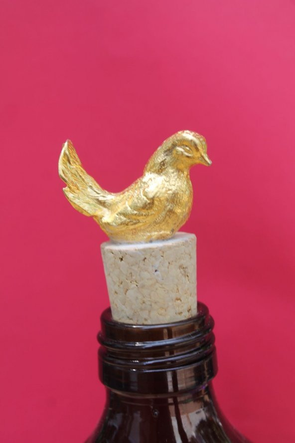 2 Adet Dekoratif Gold Güvercin Mantar Tıpa - 4
