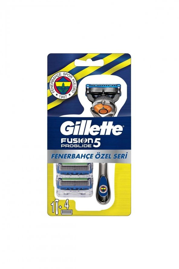 Gillette Fusion 5 Proglide Tıraş Makinesi + 4lü Yedek Başlık Fenerbahçe Özel Seri