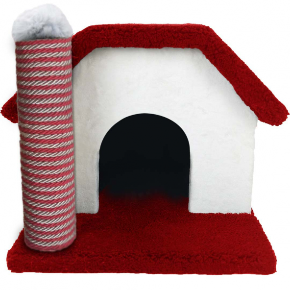 Ekonomik Kedi Evi Ve Tırmalama Sütunu - Karışık Renk - 2