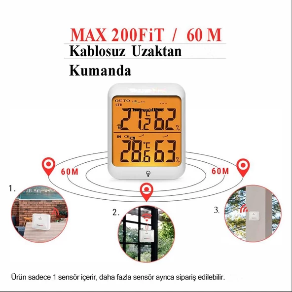 Cosmostech Thermo TP-63C Wifi İç ve Dış Mekan Dijital Isı ve Nem Ölçer - 3