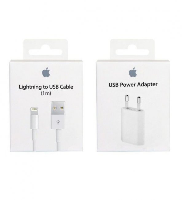 Day Orijinal Apple İphone 7S USB 5W Şarj Cihaz MD813ZM-A + MD818ZM-A Kablo Dahil