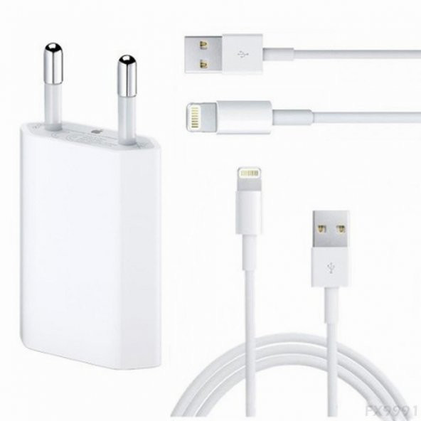 Day Orijinal Apple İphone 6 7 8 Şarj Aleti Cihazı Adaptör MD813ZM-A + MD818ZM-A Kablo Dahil - 3